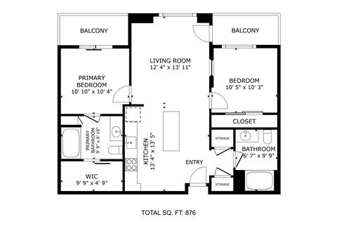 2 Bed 2 Bath A